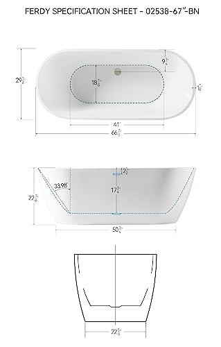 FerdY 67" Bali Acrylic Freestanding view 4