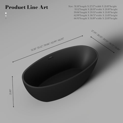 MonBlari 59" Acrylic Freestanding Bathtub view 4