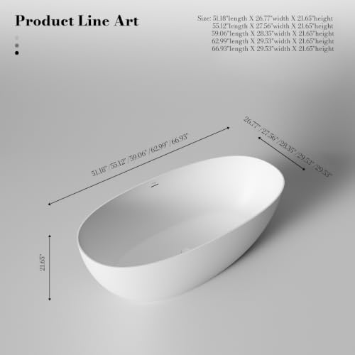 MonBlari 55" Solid Surface Freestanding view 4