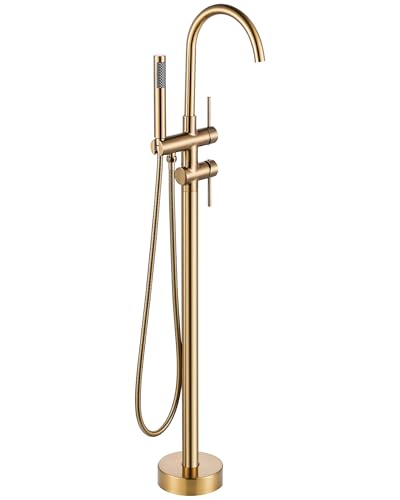 Freestanding Bathtub Faucet Brushed Gold