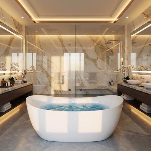 Freestanding Jetted Bathtub 71 inch