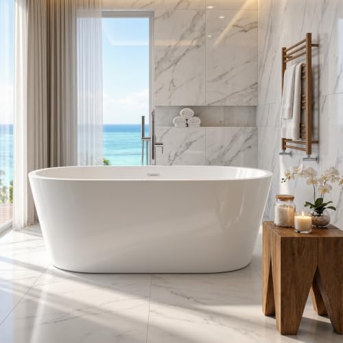 59" Acrylic Freestanding Bathtub 17.7"Deep
