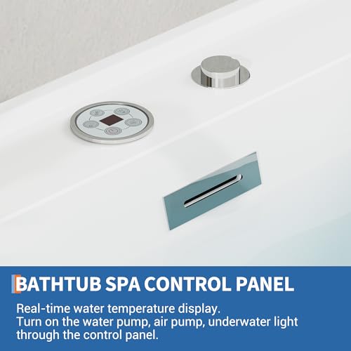 Freestanding Jetted Bathtub 71 inch view 5