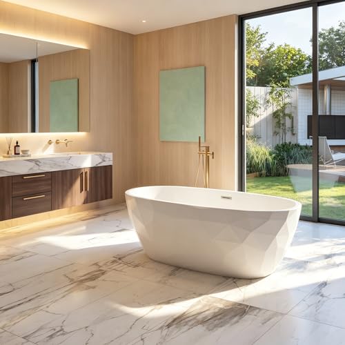 59" Acrylic Freestanding Bathtub Contemporary view 5