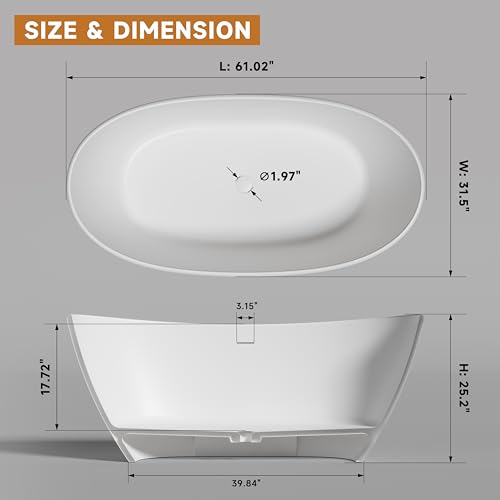 MUIRYN 61 '' Stone Resin view 3