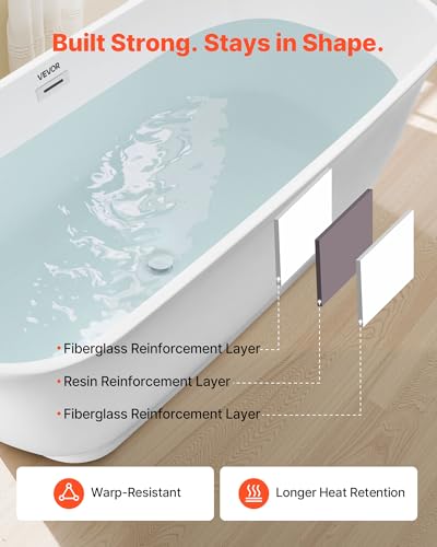 VEVOR Acrylic Freestanding Bathtub 67 view 5