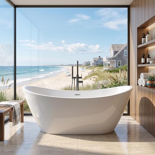 67" Acrylic Freestanding Bathtub Deep