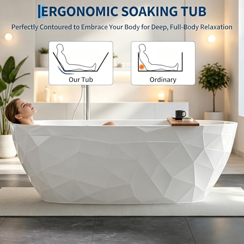 59" Acrylic Freestanding Bathtub Contemporary view 2