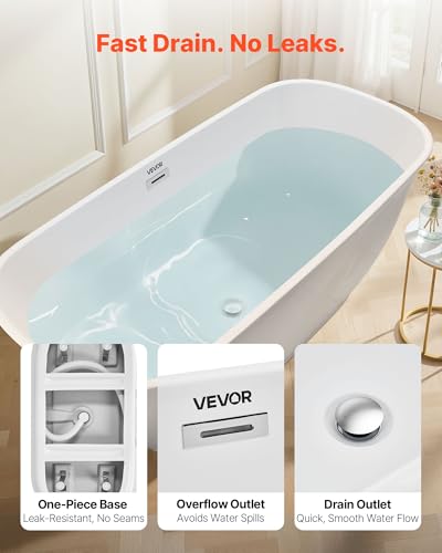 VEVOR Acrylic Freestanding Bathtub 67 view 4