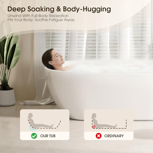 67"Acrylic Freestanding Bathtub Double-Walled Insulated view 5