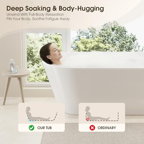 59" Acrylic Freestanding Bathtub 17.7"Deep view 5