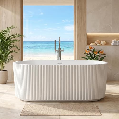 59" Acrylic Freestanding Soaking Bathtub