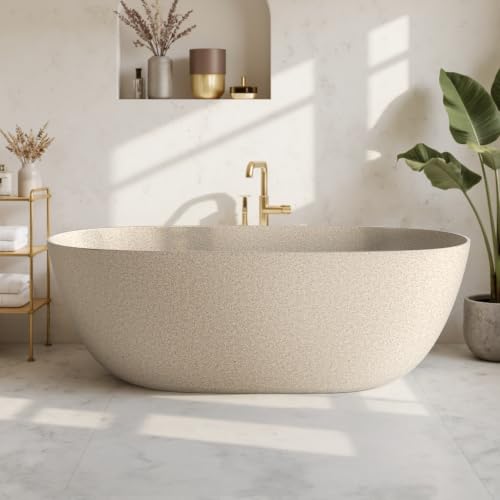 BCANHOME 61''Stone Resin Freestanding Bathtub