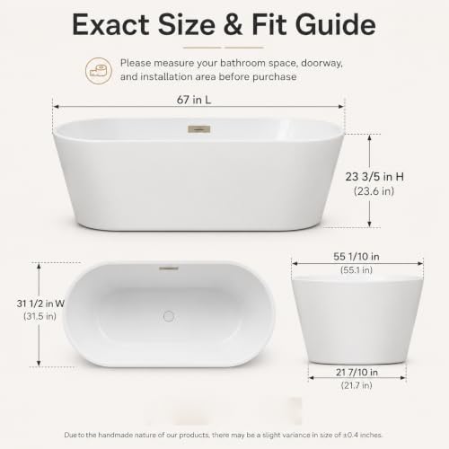Freestanding Bathtub 67 inch Extra view 5