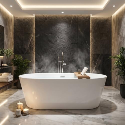 59" Acrylic Freestanding Bathtub 17.7"Deep view 3