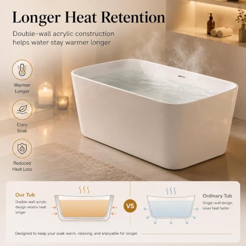 49 Inch Freestanding Acrylic Bathtub view 5