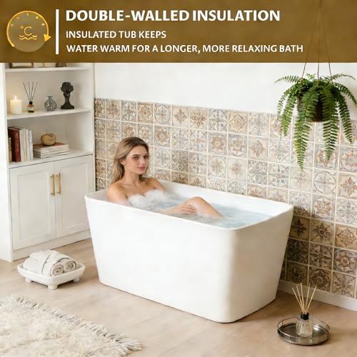 59" Acrylic Freestanding Bathtub with view 3