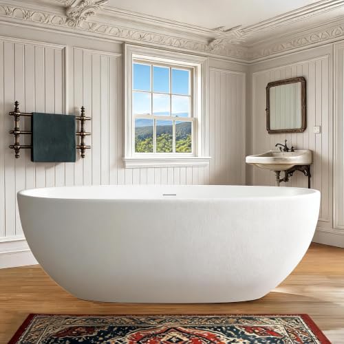71" Stone Resin Freestanding Soaking