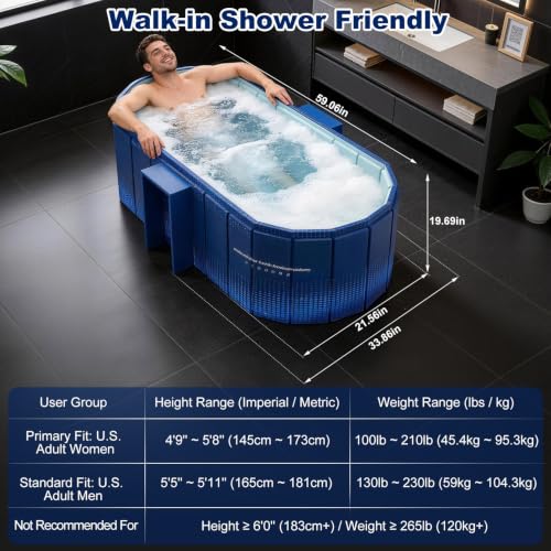 Portable Bathtub for Adult 59" view 2