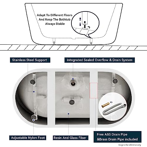 FerdY Bali 55" Freestanding Bathtub view 5