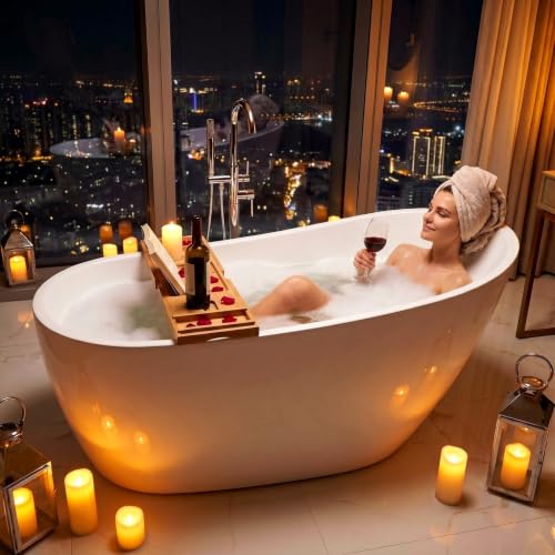 67" Acrylic Freestanding Bathtub 15" view 3